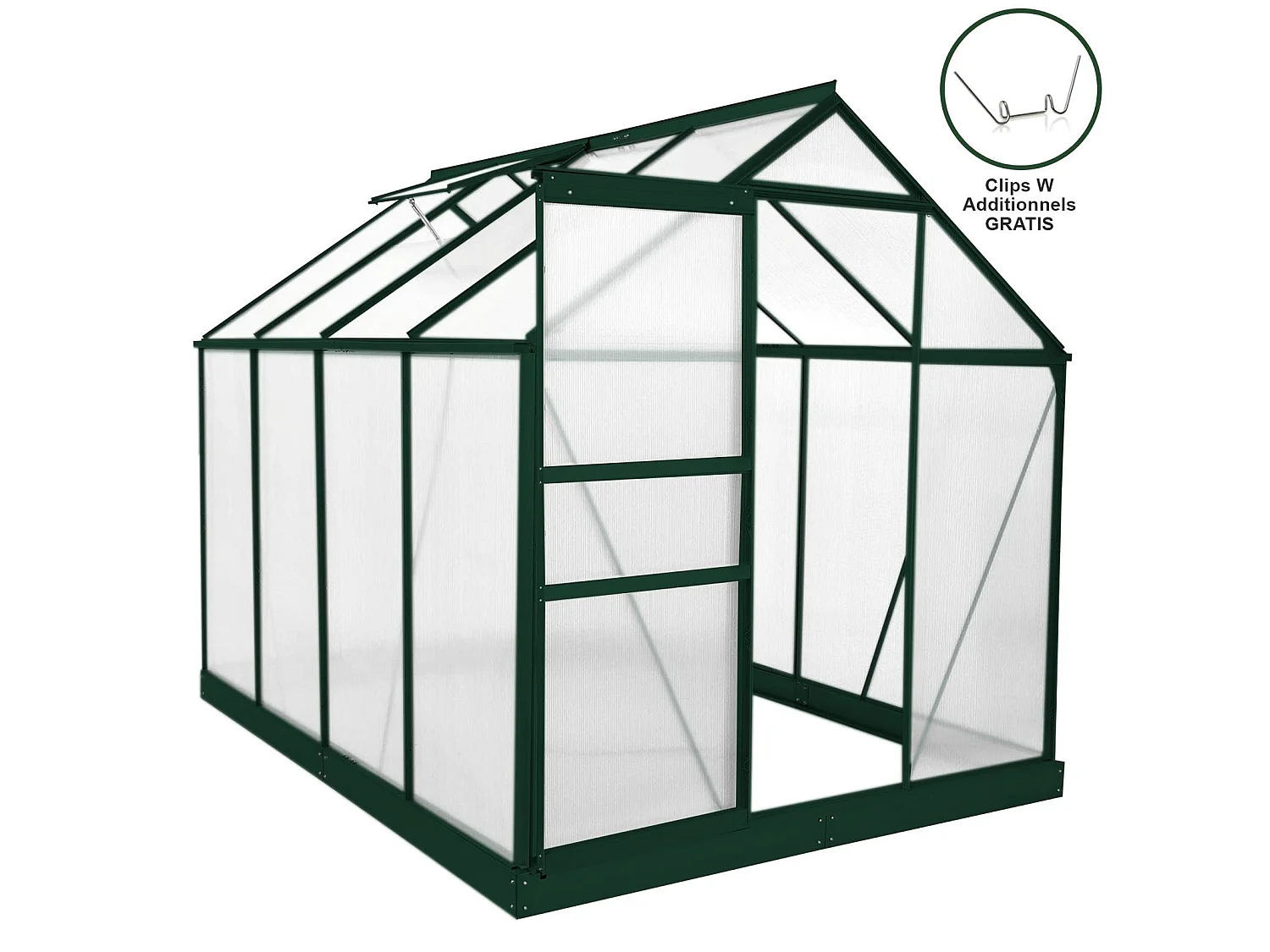 Broeikas met basis - 1.9 meter (L) x 2.5 meter (B)