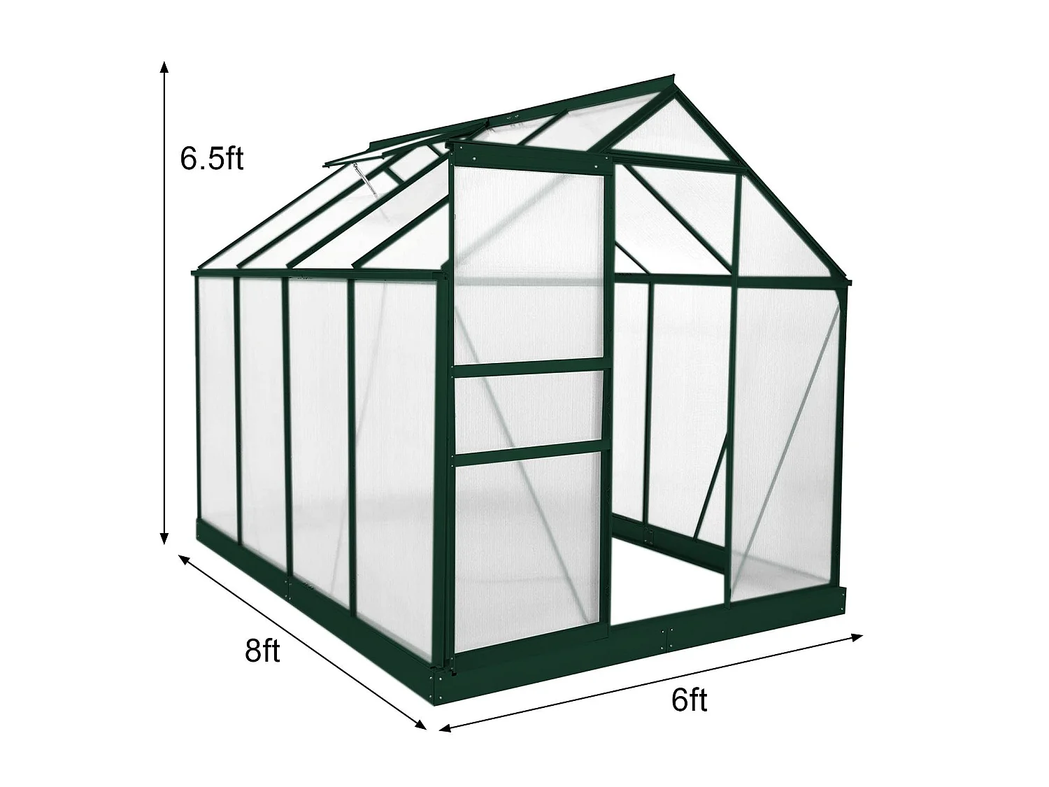 Broeikas met basis - 1.9 meter (L) x 2.5 meter (B)