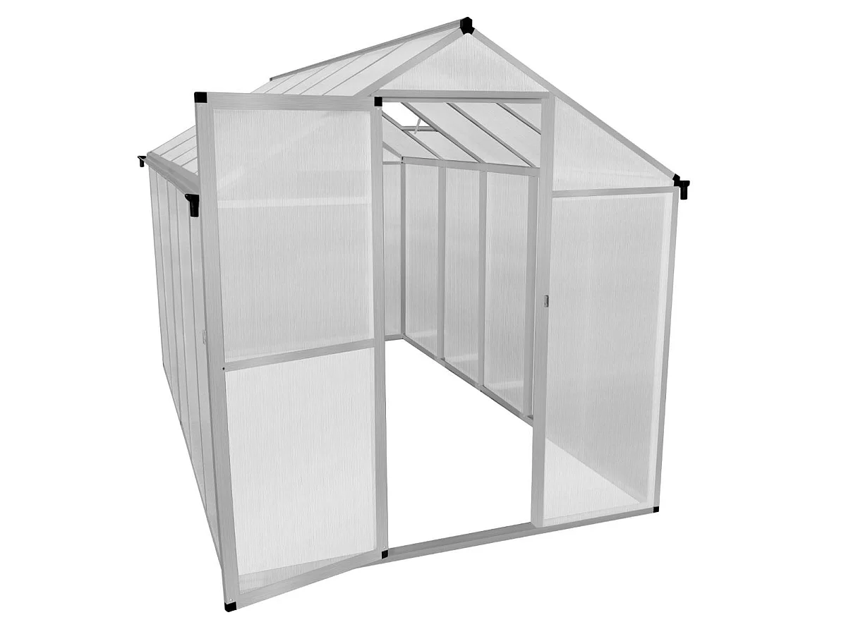 Serre de Jardin en Polycarbonate Grise - 186 x 320 cm
