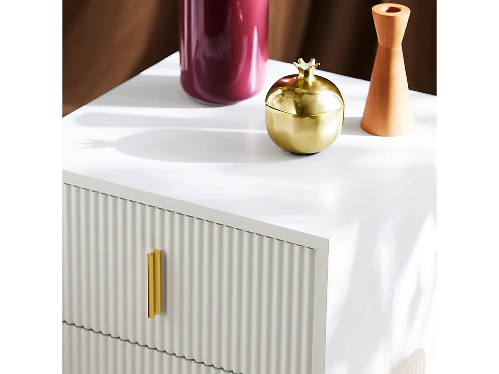 Table de Chevet avec 2 tiroirs Table de Nuit Bout de canapé Table d'appoint, FBT115-W