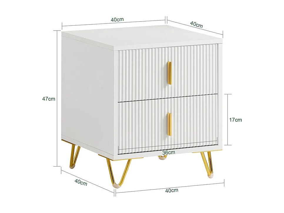 Mesa de cabeceira com 2 gavetas FBT115-W