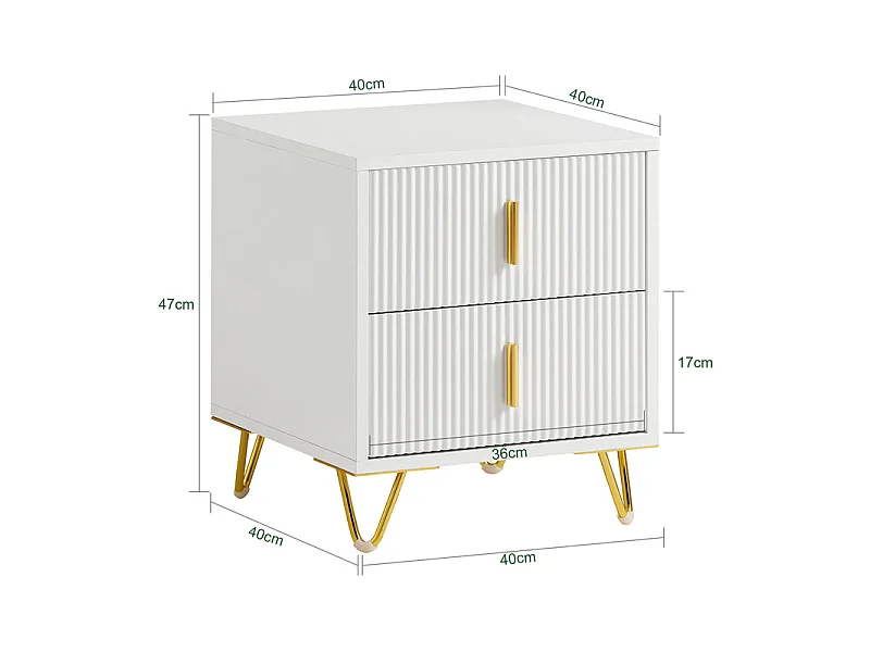 Nachttisch FBT115-W 40 x 47 x 40 cm Weiß