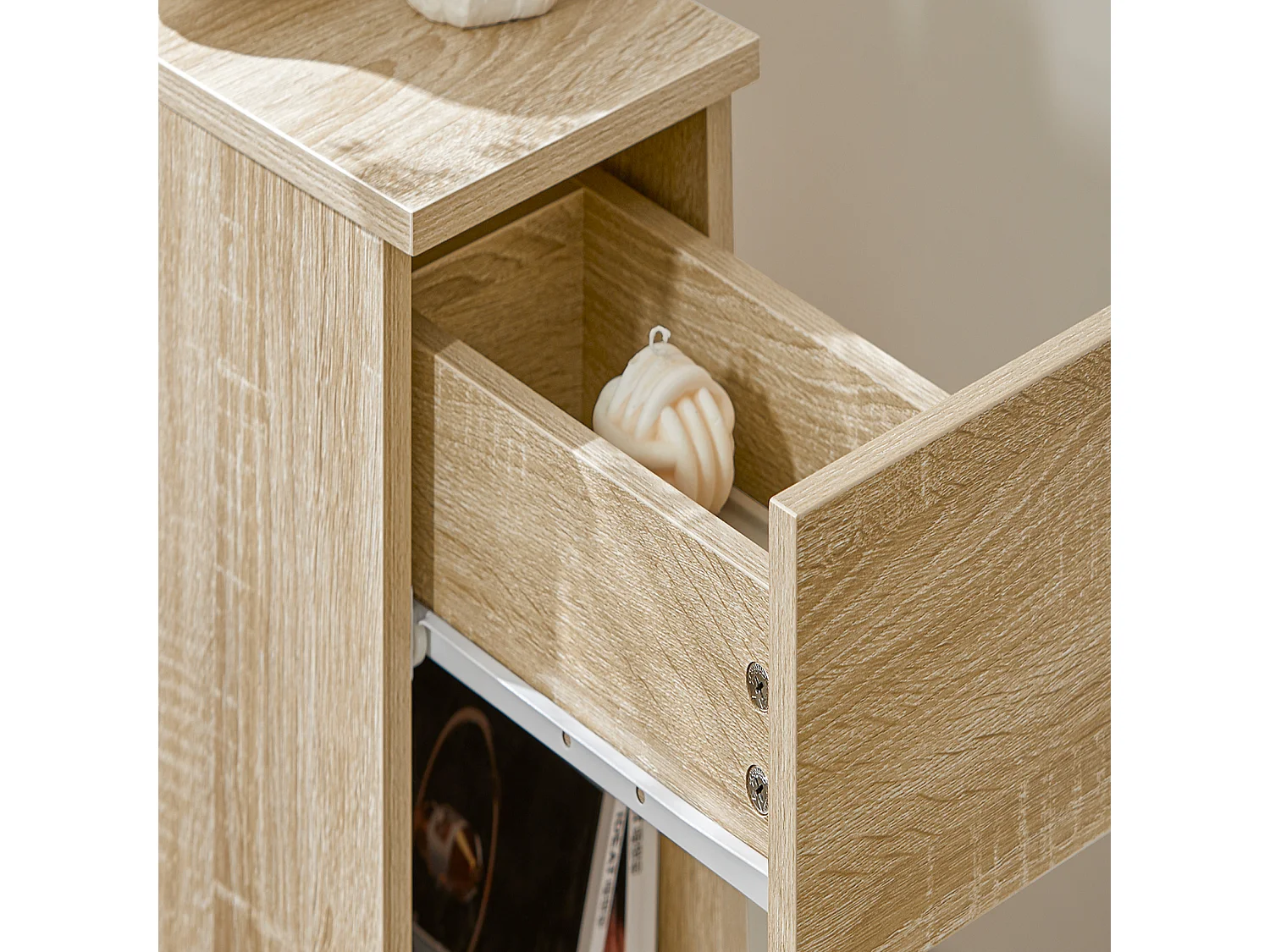 Set de 2 Mesas Auxiliares Mesita de Noche con 1 Cajón Mesa para Salón Comedor 20 x 35 x 60 cm Madera FBT111-Nx2 SoBuy ES