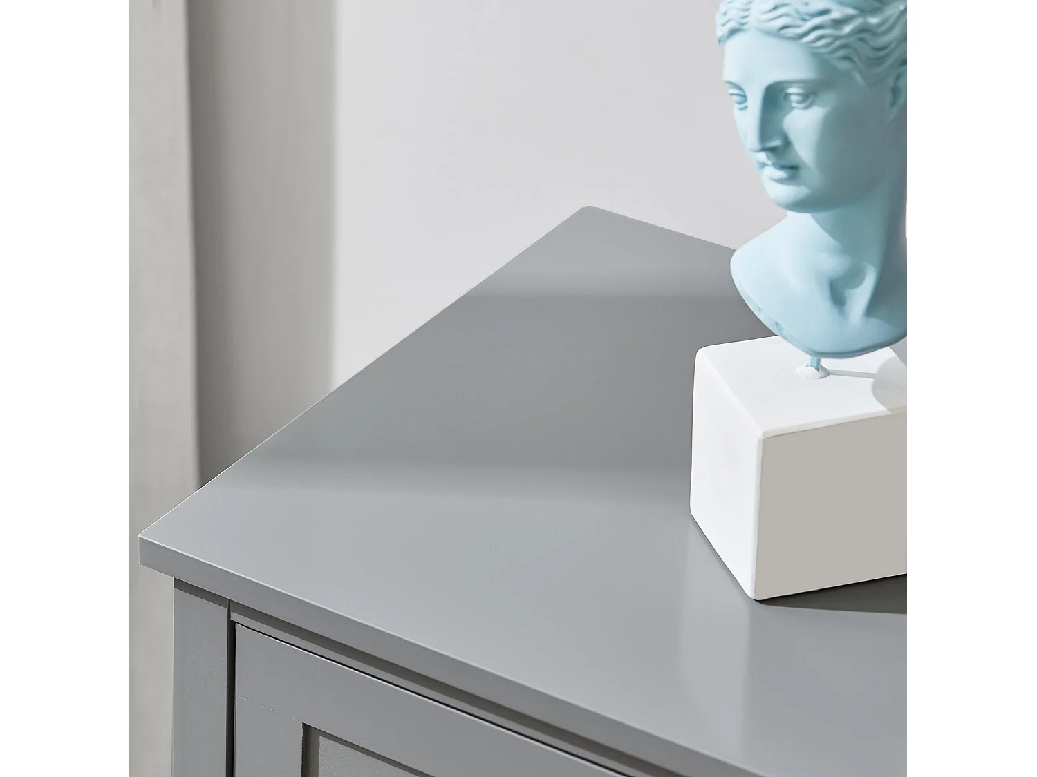 Set de 2 Mesad Auxiliares con 1 cajón Consola mesita de Noche para salón Comedor teléfono o lampara Gris 45 x 30 x 68 cm FBT46-HGx2 SoBuy ES