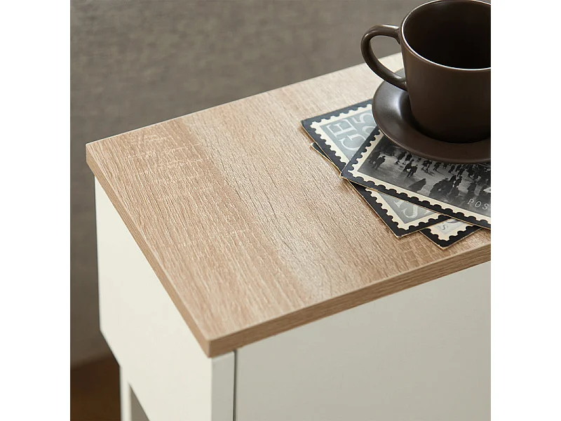 Set de 2 Mesas Auxiliares Mesita de Noche con 1 cajón Mesa para salón Comedor 20 x 35 x 60 cm FBT111-WNx2 SoBuy ES