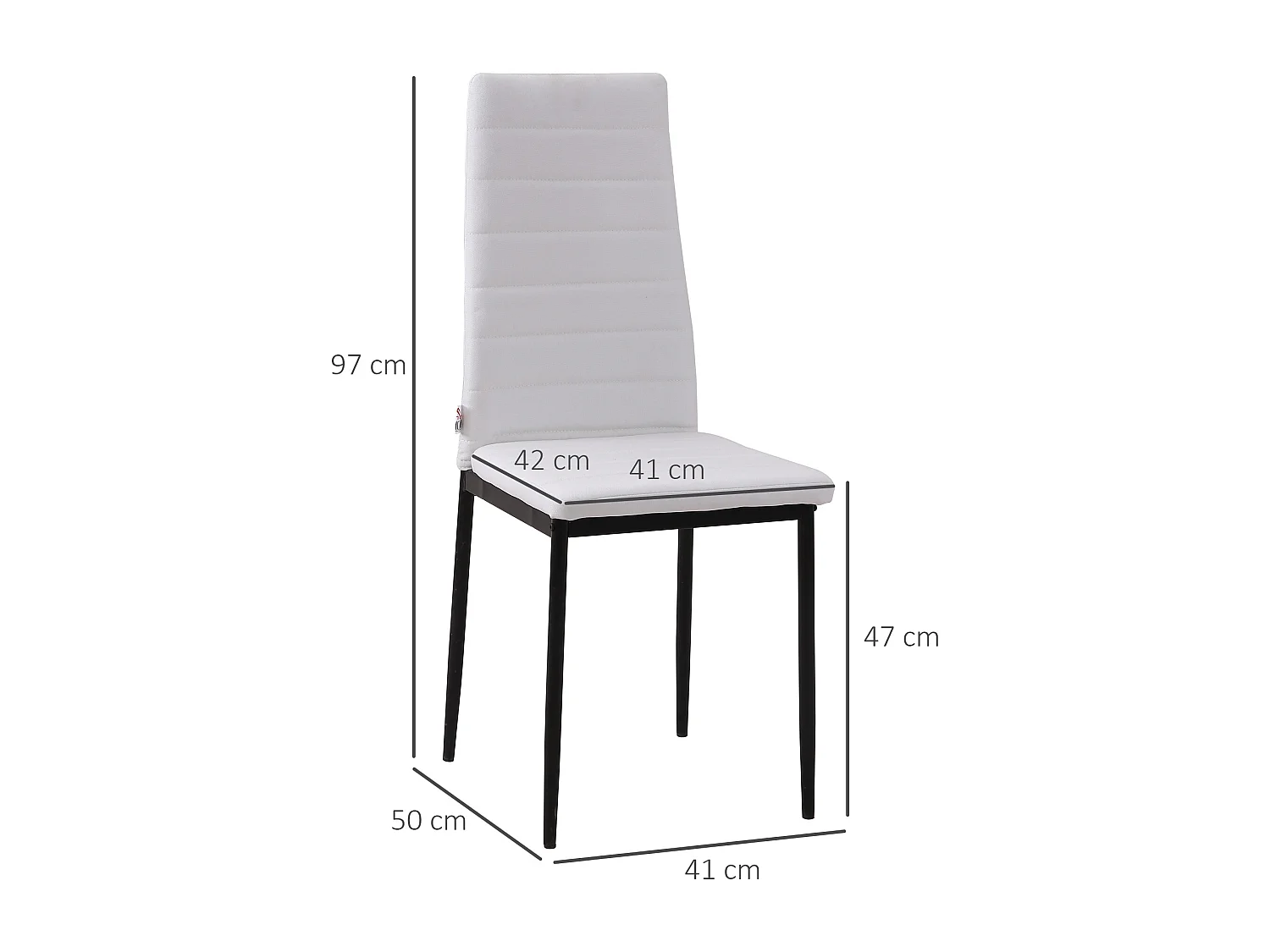 Sillas de comedor blanco 41x50x97 cm HOMCOM
