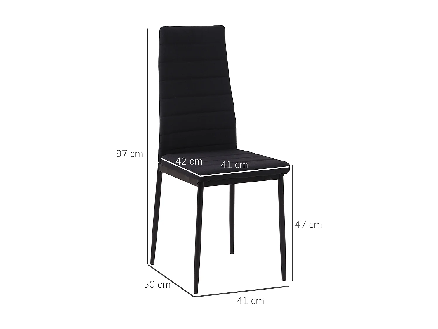 Sillas de comedor negro 41x50x97 cm HOMCOM
