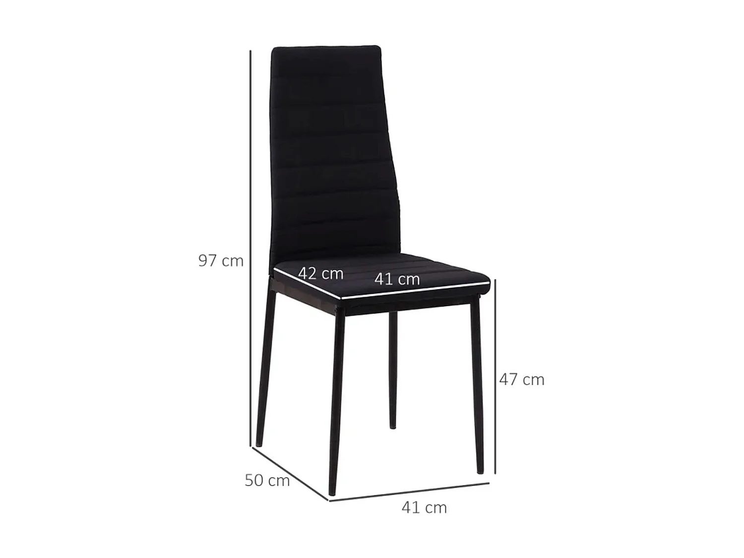 Sillas de comedor negro 41x50x97 cm HOMCOM