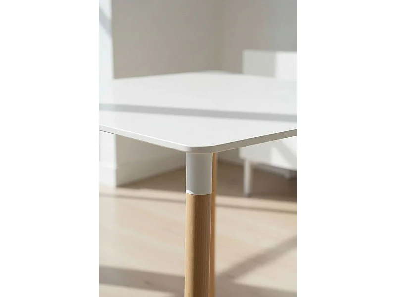 Estilo Nórdico - Mesa Tower Cuadrada 80 cm - Blanco