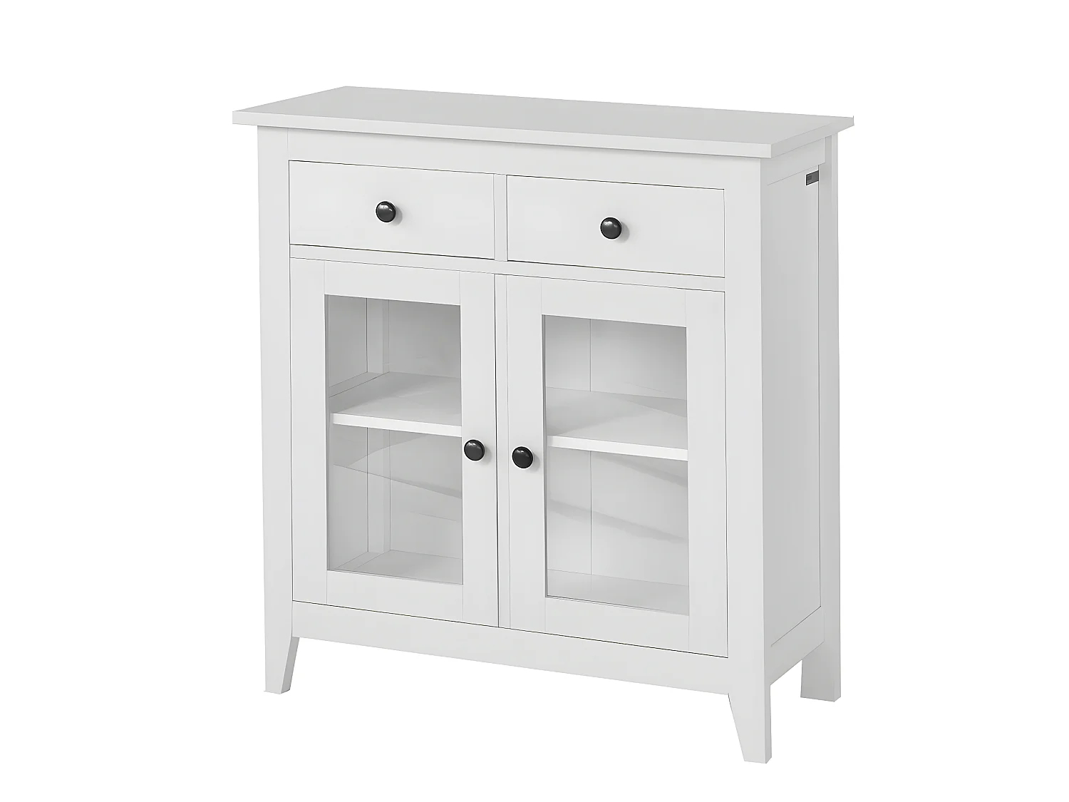 estanteria con 2 Puertas, Armario bajo, Consola Mesa Madera Escritorio Blanco, estanteria de Cocina, Blanco FSB05-W SoBuy ES