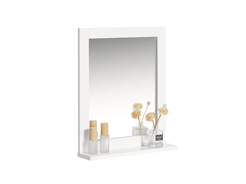 Mueble de Pared con Espejo, 2 en 1 Espejo y Estante de Baño, L40xP10xH49cm FRG129-W SoBuy ES