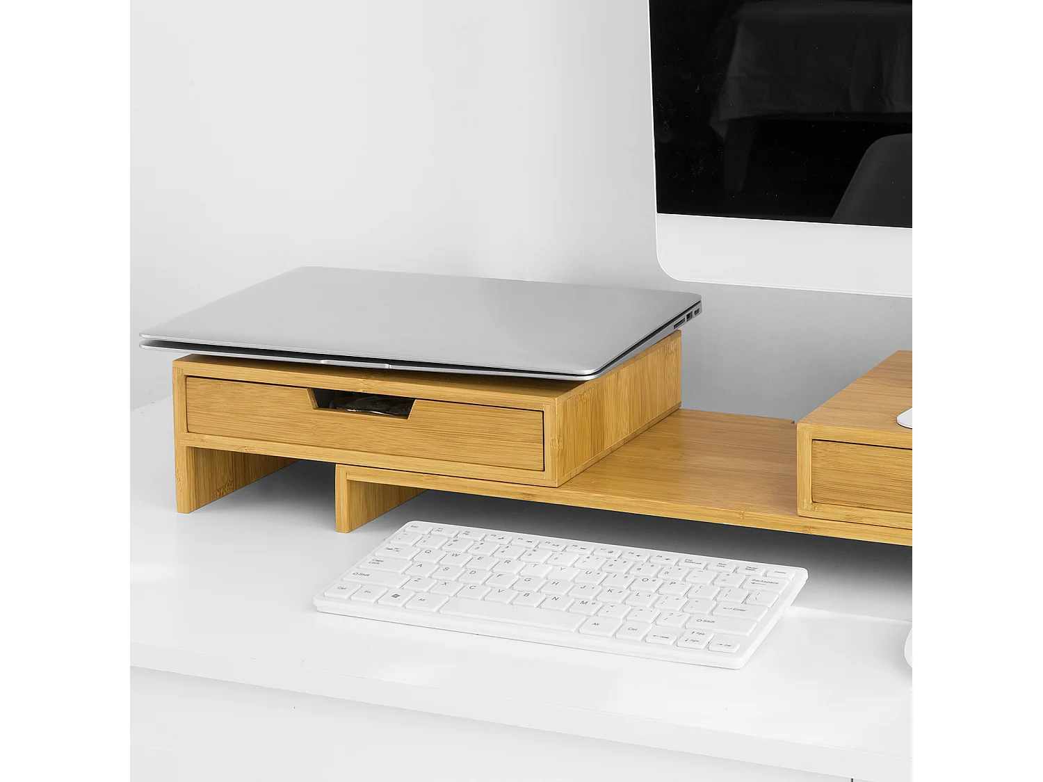 SoBuy FRG129-SG Badkamerspiegel met plank Spiegel Badkamer Wandspiegel - Donkergrijs