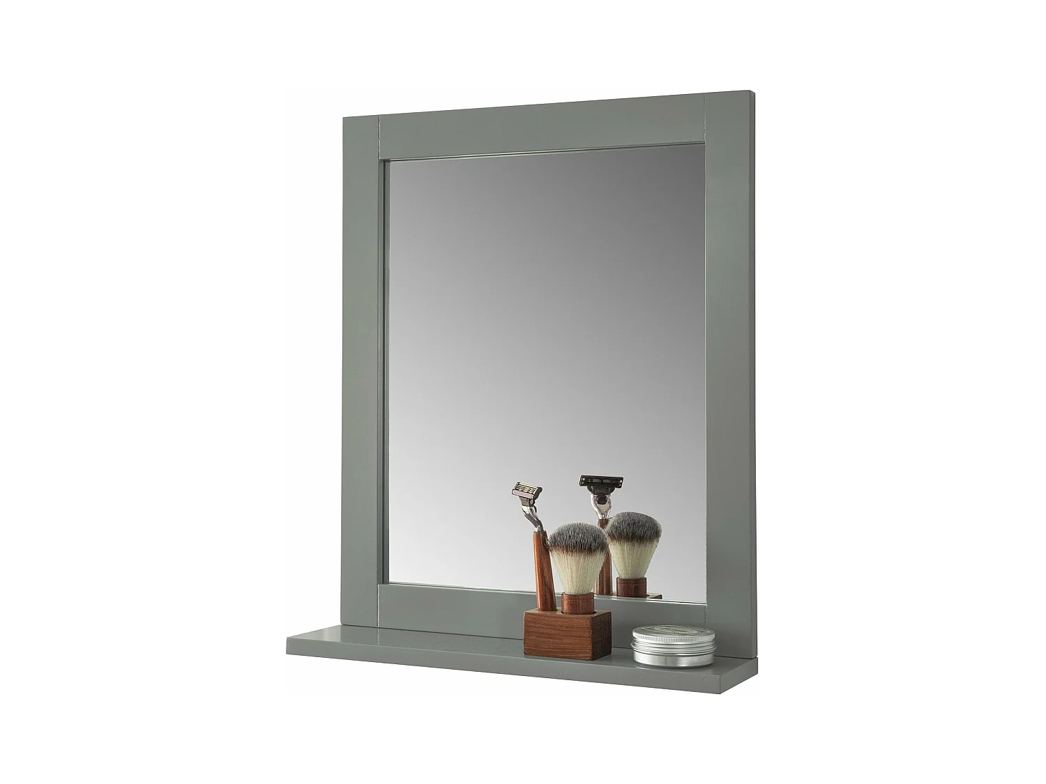 SoBuy FRG129-SG Miroir Mural Meuble Salle de Bain avec 1 étage Plateau | Prévente