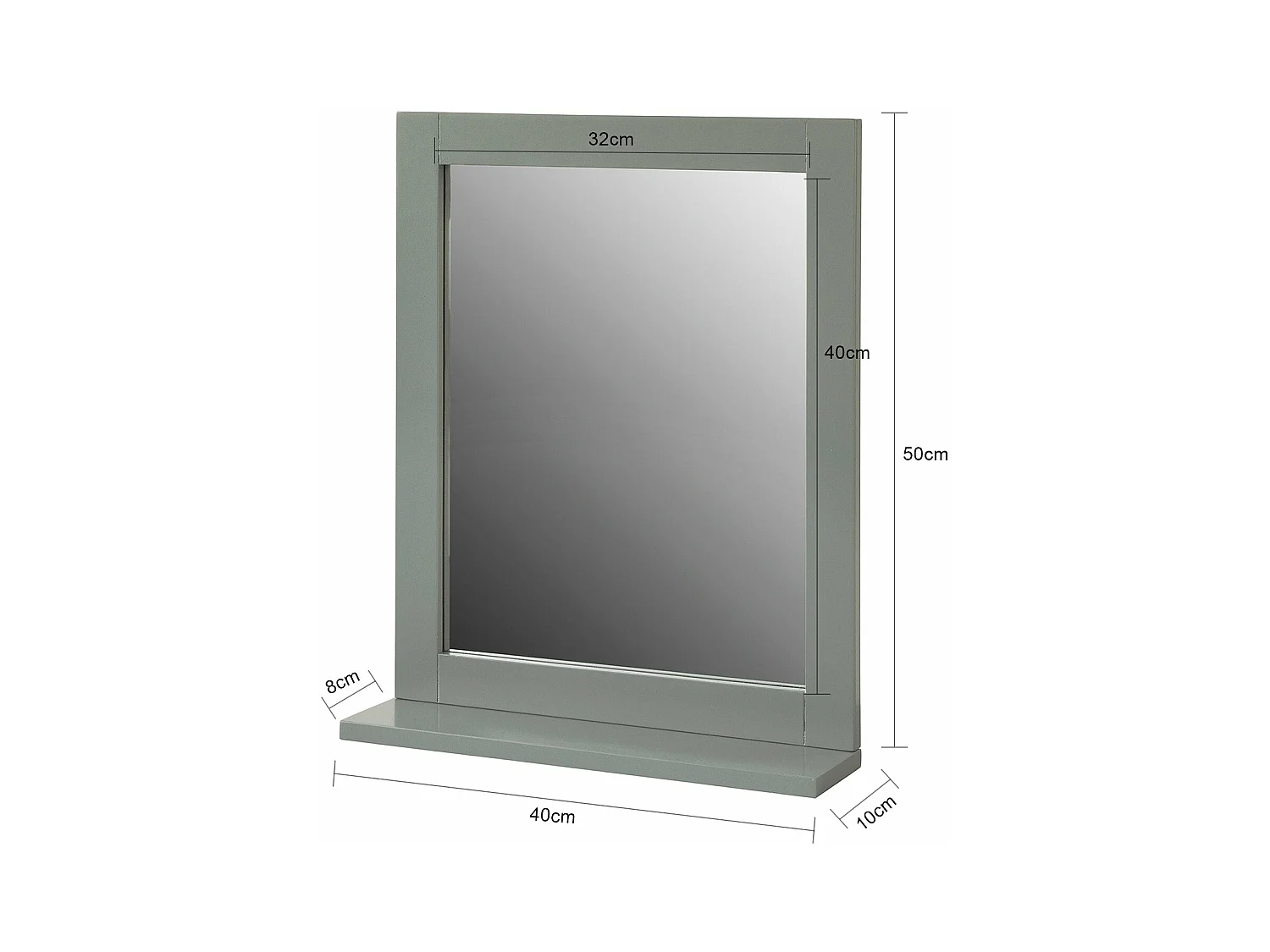 SoBuy FRG129-SG Miroir Mural Meuble Salle de Bain avec 1 étage Plateau | Prévente