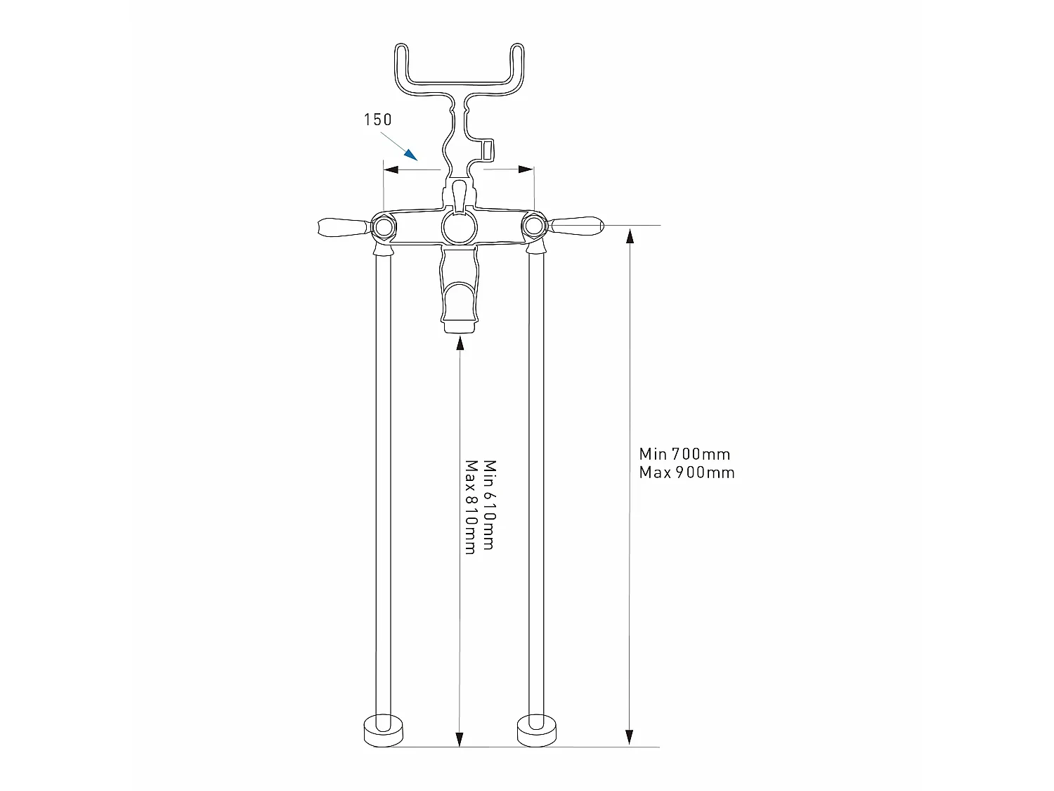 Grifo sobre suelo PADDINGTON cromado