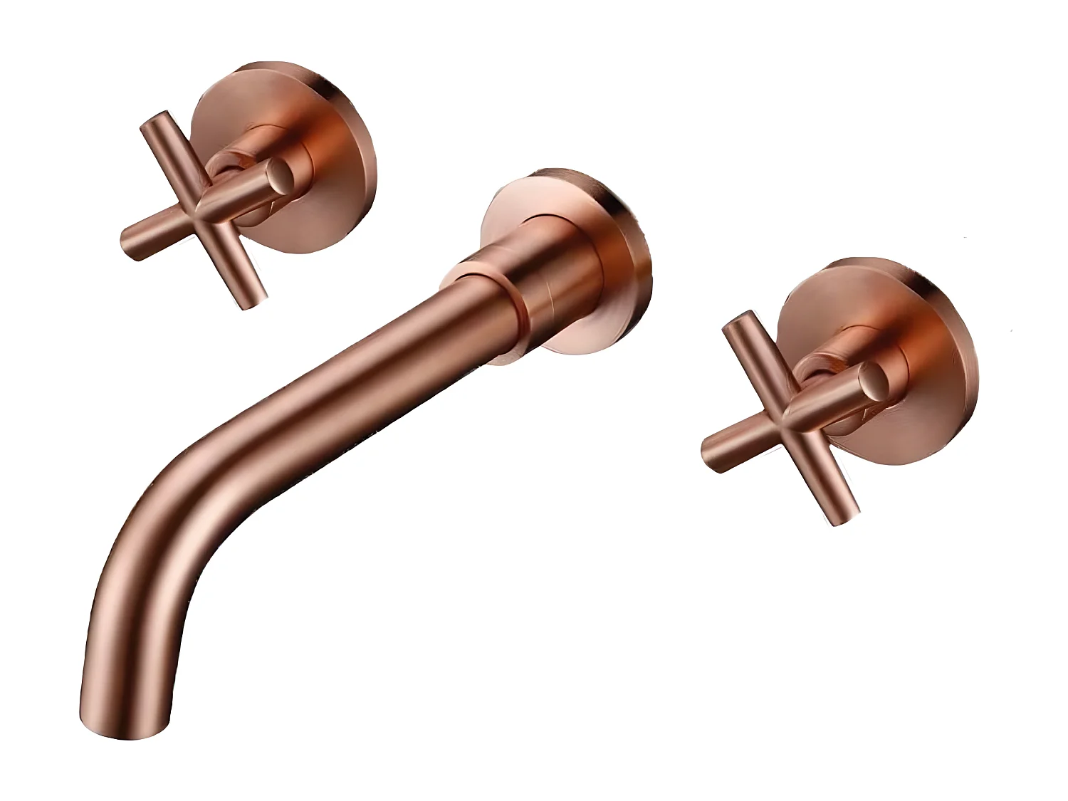 Grifo bimando lavabo empotrado CARBINI oro rosa Dorado