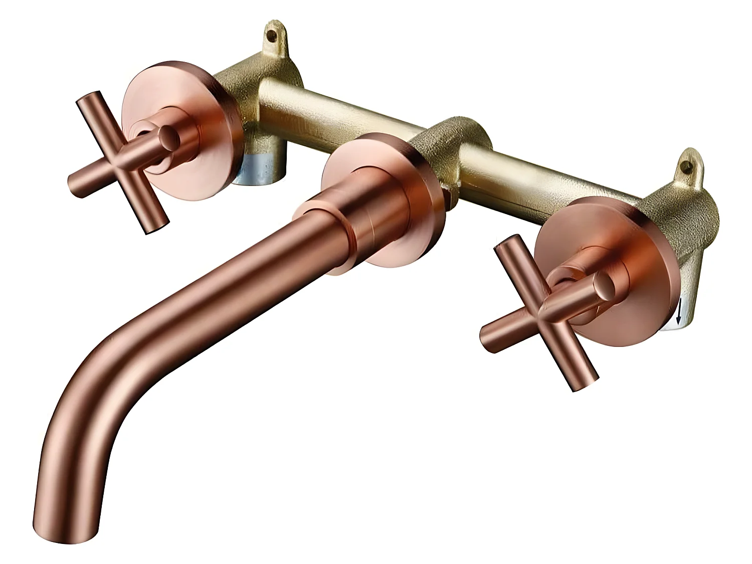 Grifo bimando lavabo empotrado CARBINI oro rosa Dorado