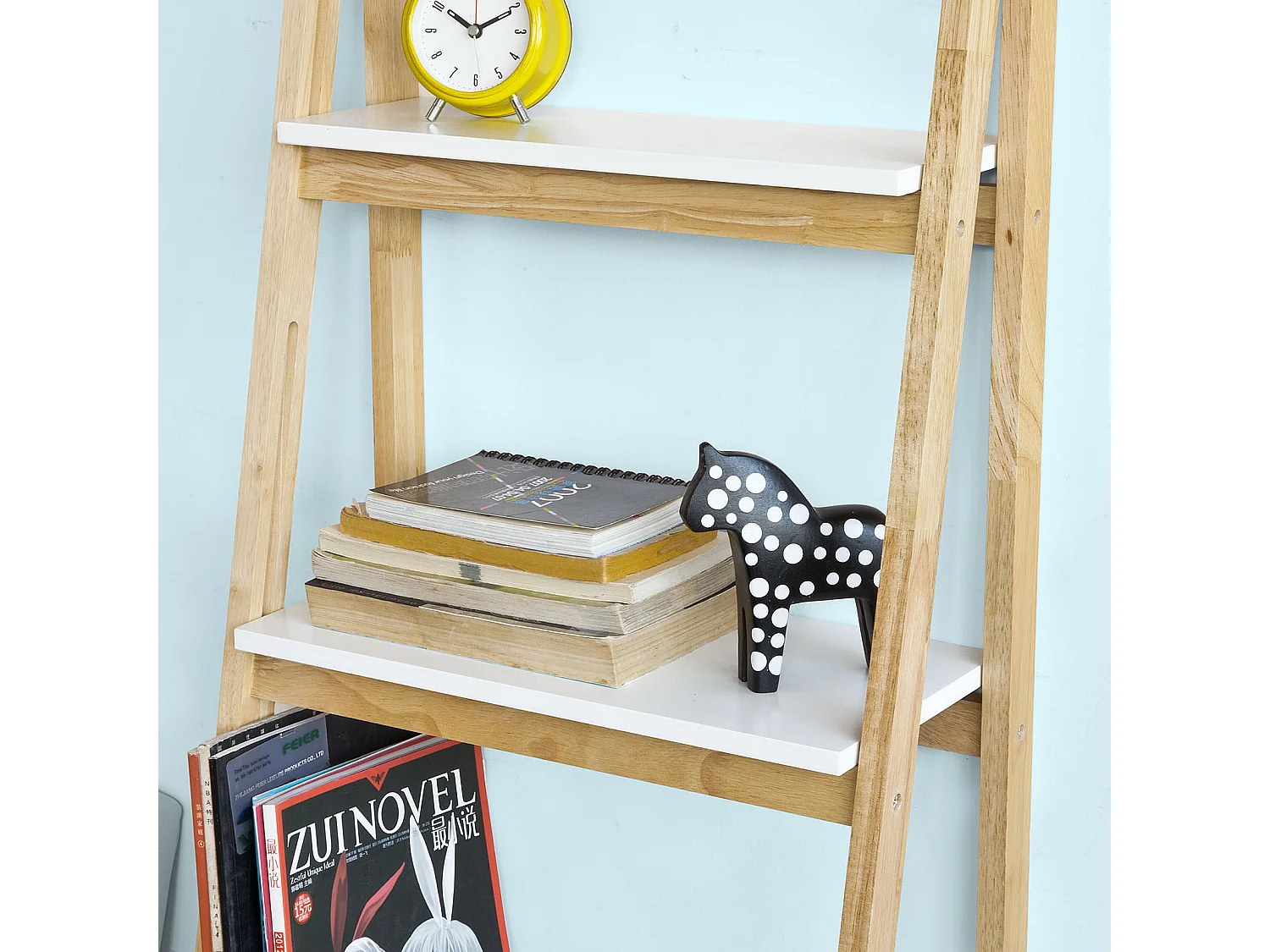 SoBuy Scaffale a Scala Libreria Portaoggetti per Bagno 4 ripiani FRG162-N