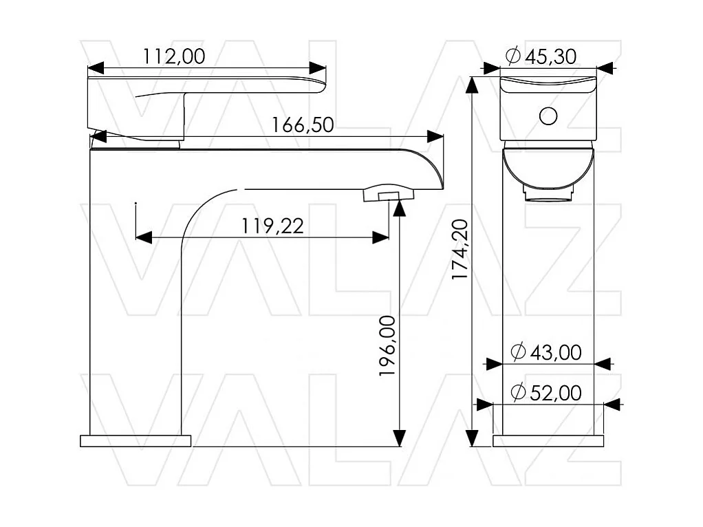 Grifo lavabo monomando ARZANA cromado