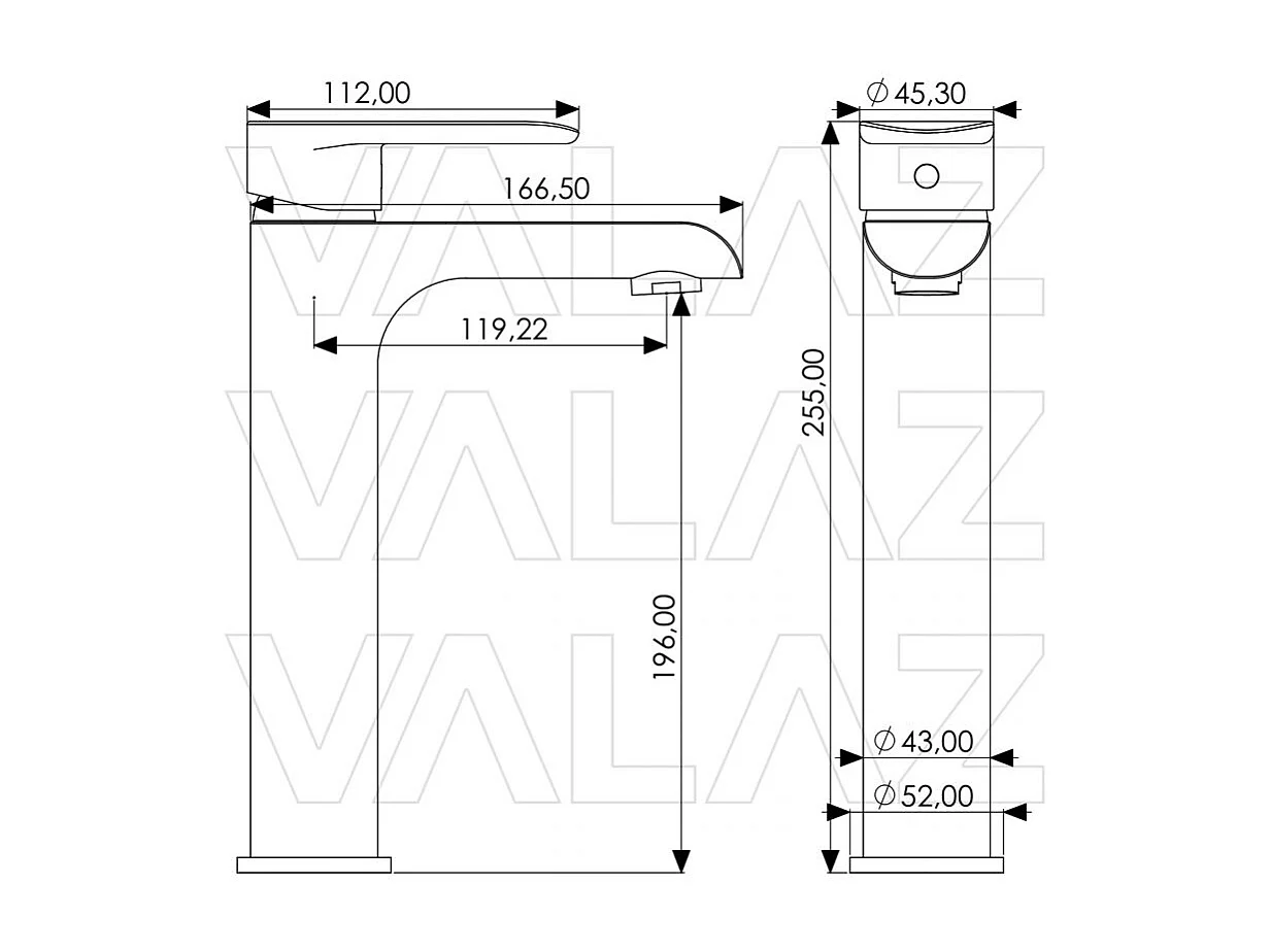 Grifo lavabo alto monomando ARZANA cromado