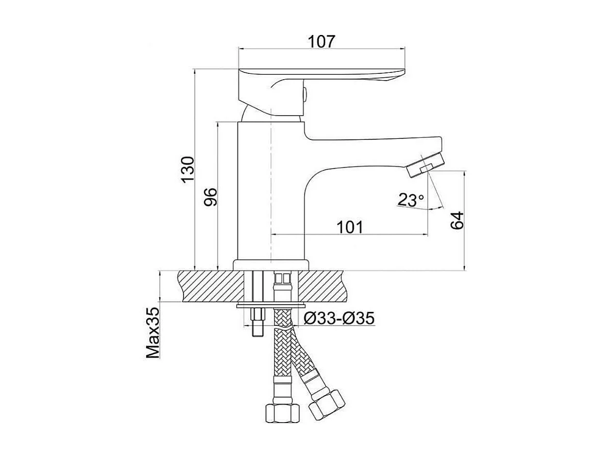 Grifo lavabo monomando BURCEI negro