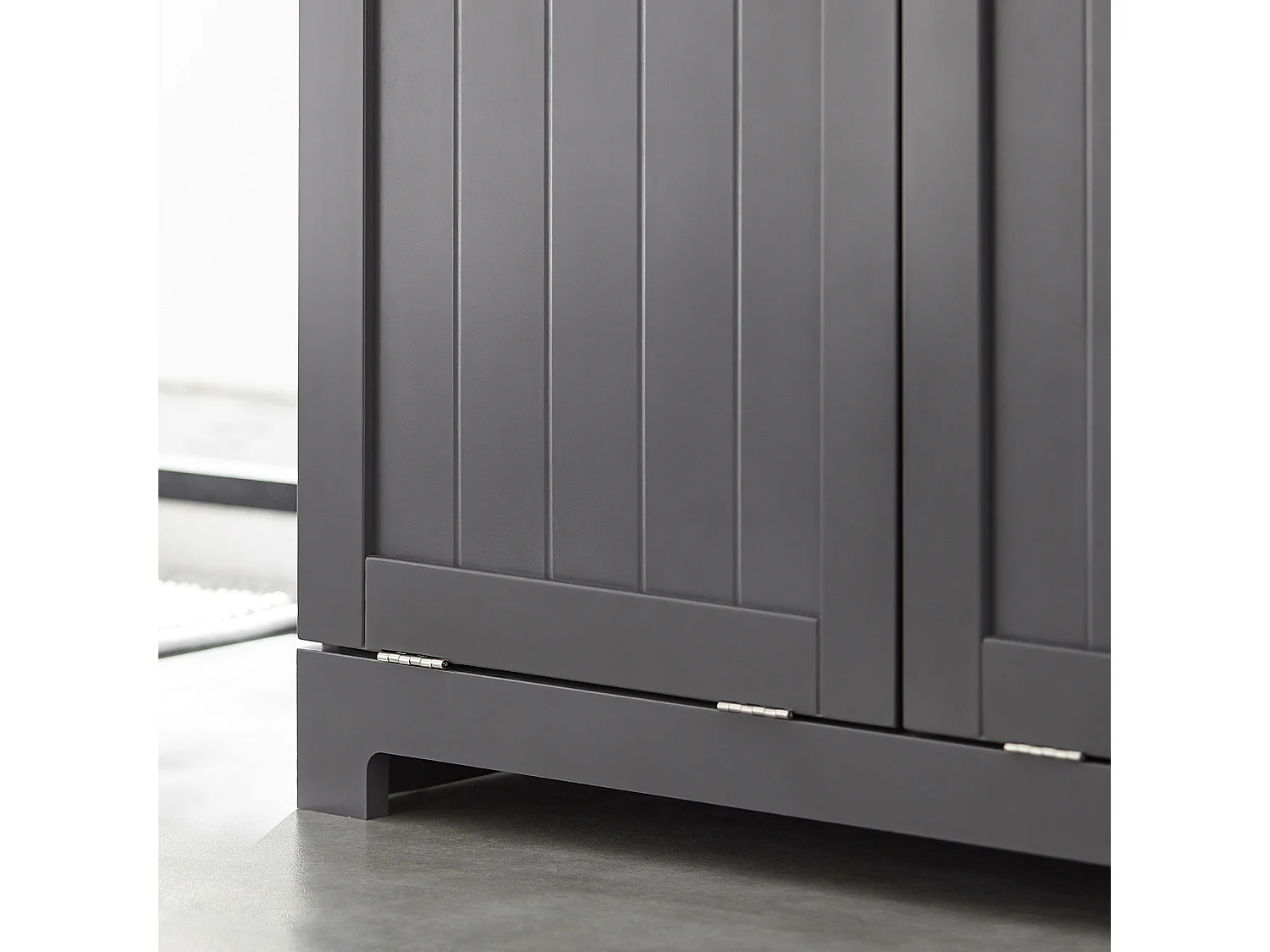 Meuble Bas de Salle de Bain Armoire Toilette avec 2 Tiroirs et 2 Paniers à Linge, BZR33-DG