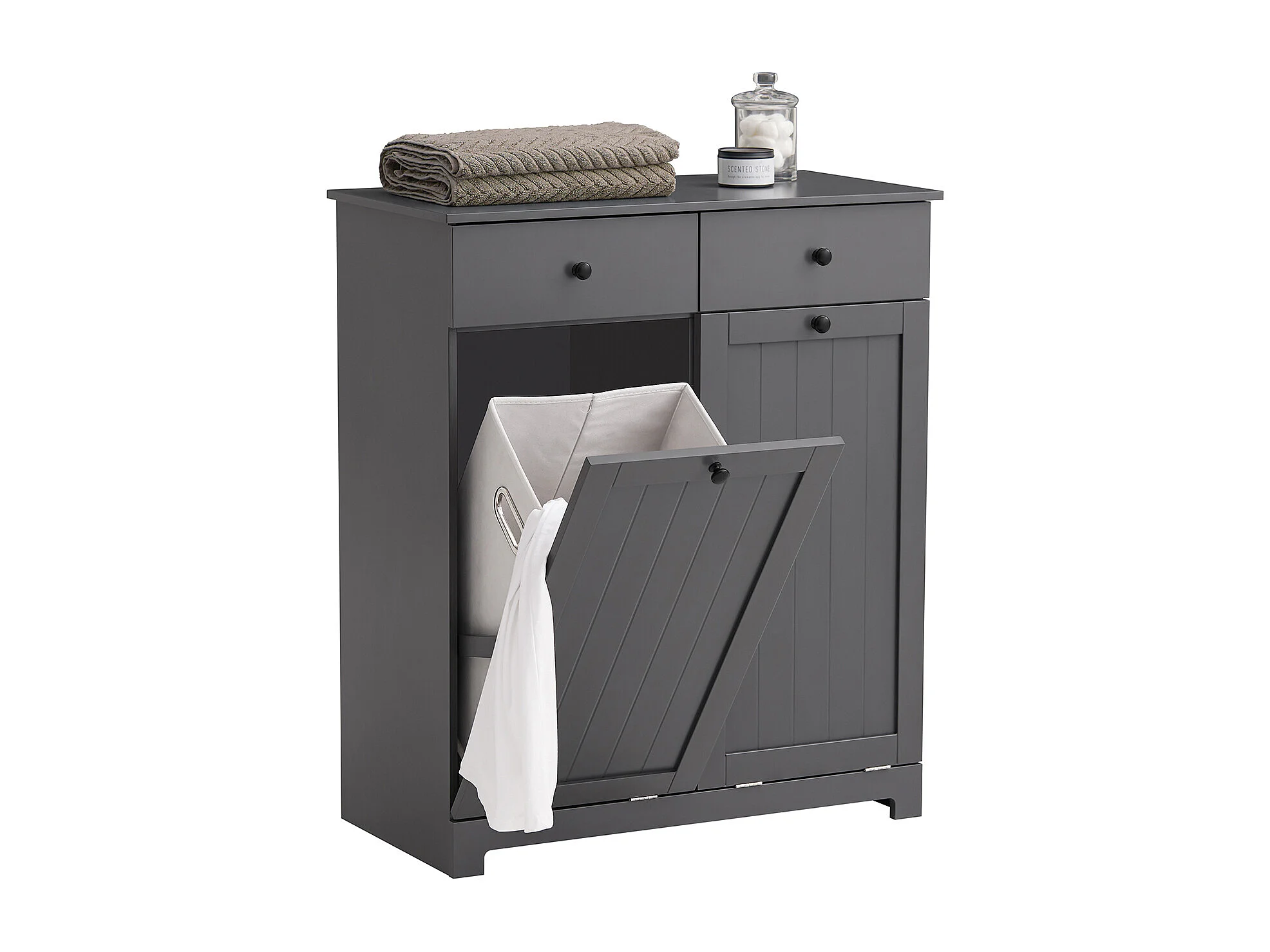 BOOMIBOO Cesto Portabiancheria 75L Impermeabile Pieghevole – Grigio (2 Pezzi)