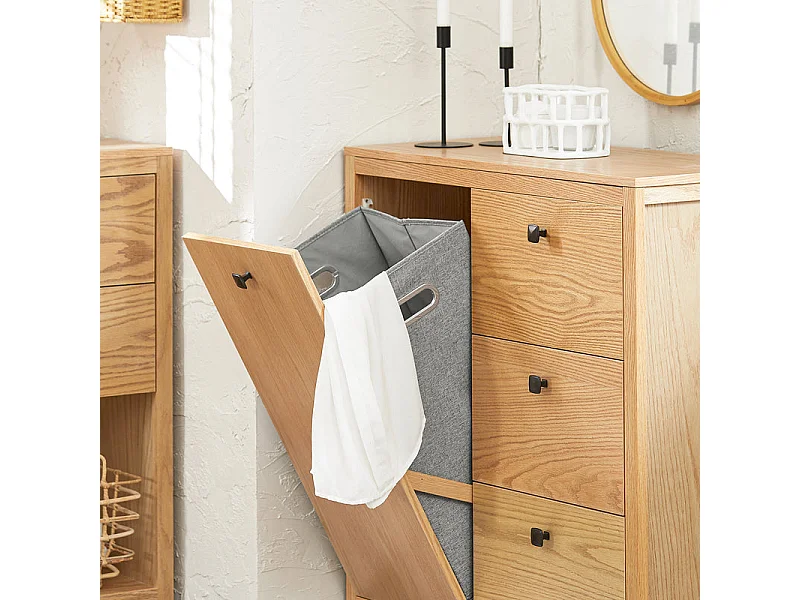 Armoire à linge avec sac à linge pliable Sac à linge Panier à linge Panier à linge, BZR97-N