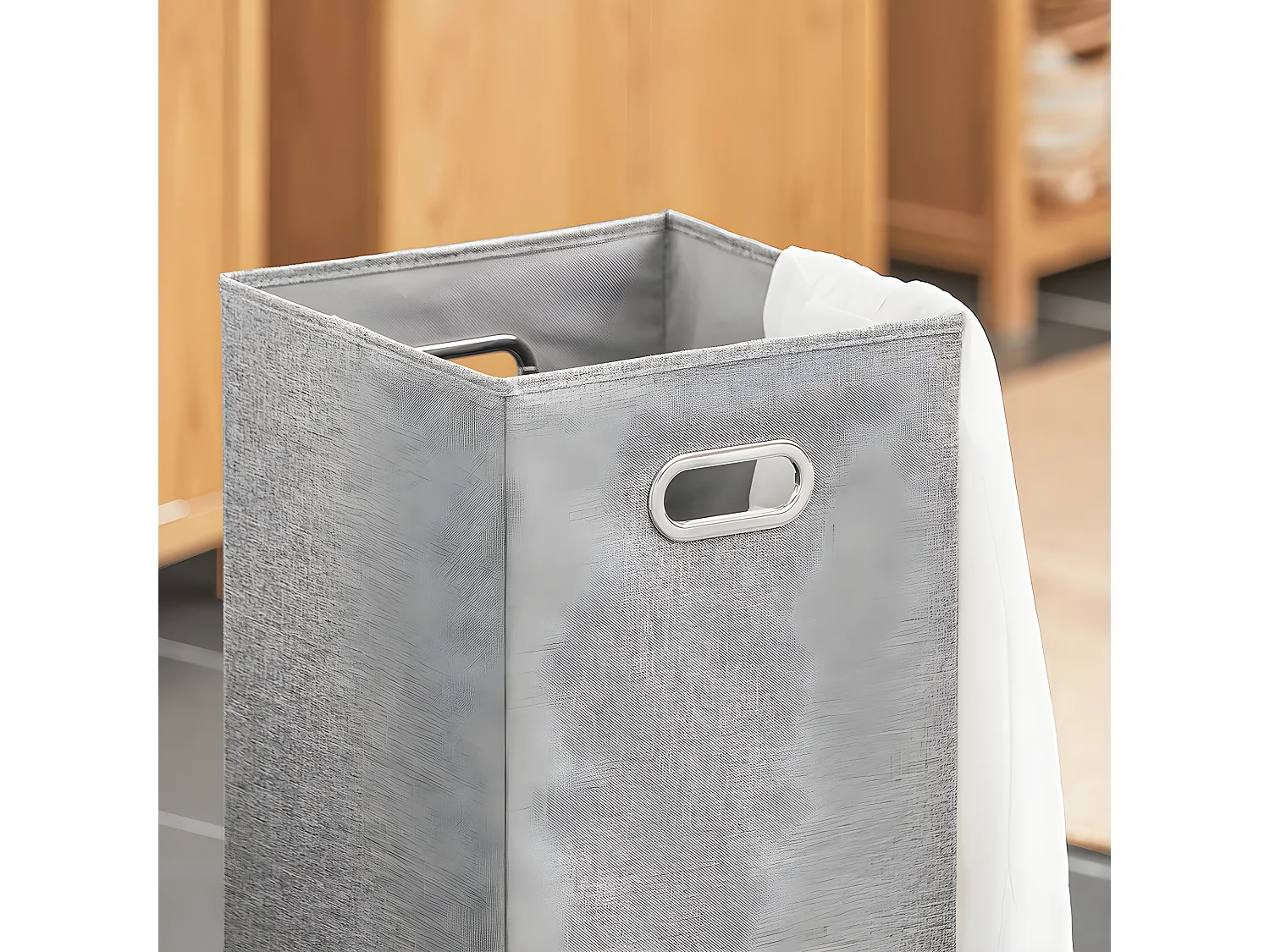 Mobile Lavanderia Con Cesto Portabiancheria Pieghevole, Cesto Portabiancheria, Mobile Porta Biancheria Per Bagno, Colore Di Naturale 40x35x90 Cm BZR96-N SoBuy