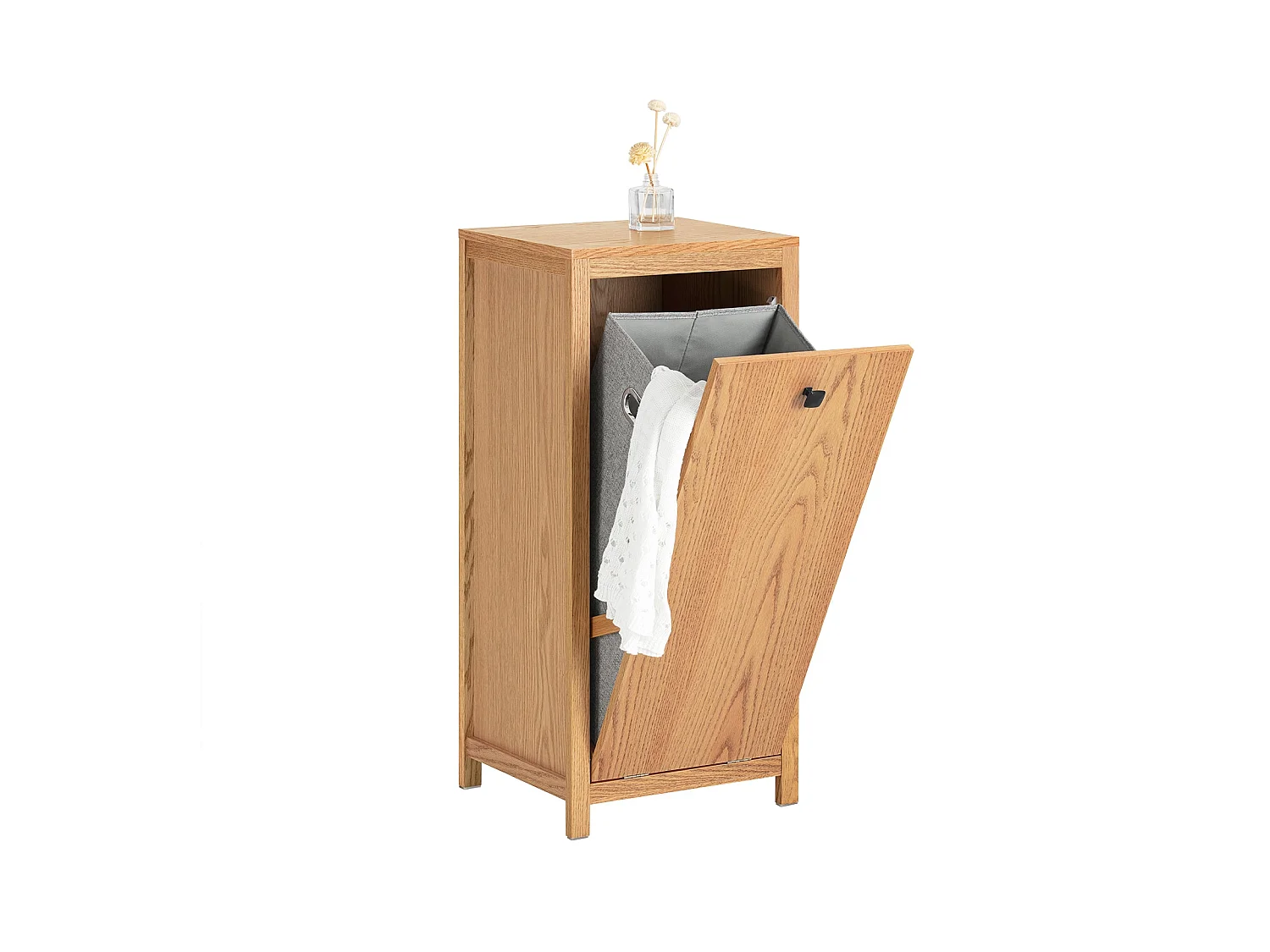 Armoire à linge avec panier à linge pliable avec 1 tiroir Panier à linge, BZR96-N