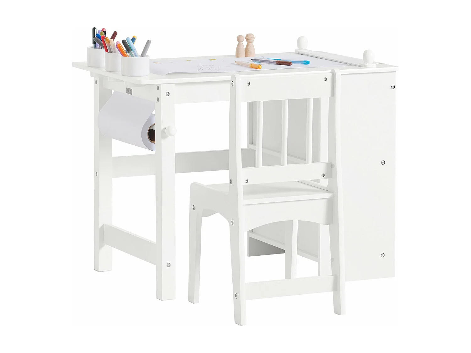 Ensemble Table et Chaise Enfant avec 2 étagères,  KMB60-W
