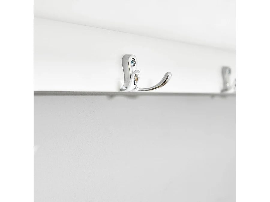 SoBuy FHK19-WN Wandgarderobe ganggarderobe kledinghaak hangrek met 3 manden en 4 haken garderobe natuur