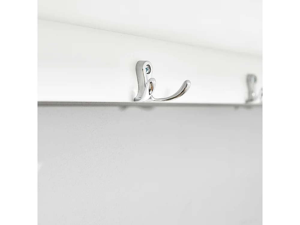 SoBuy FHK19-WN Wandgarderobe ganggarderobe kledinghaak hangrek met 3 manden en 4 haken garderobe natuur