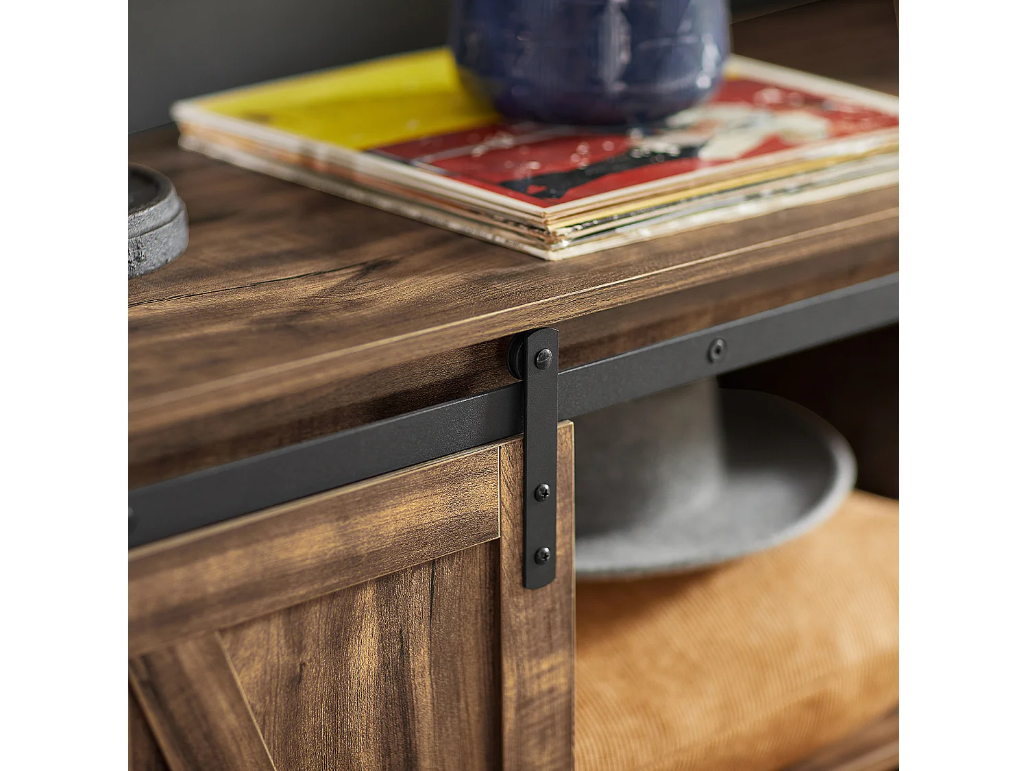 SoBuy FHK19-WN Wandgarderobe ganggarderobe kledinghaak hangrek met 3 manden en 4 haken garderobe natuur