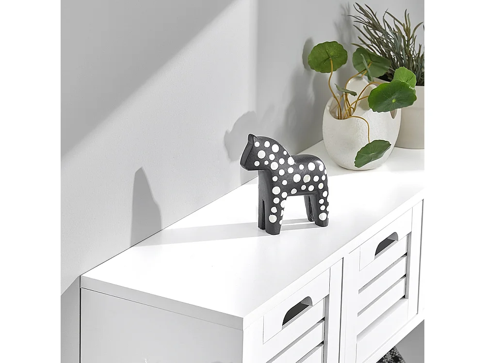 Perchero de pared con 3 Cestas y 4 Ganchos Estante de Pared para Pasillo Entrada 80 x 20 x 25 cm FHK19-W SoBuy ES