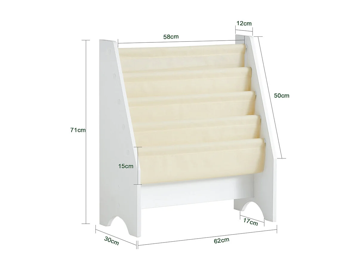 SoBuy FRG225-W Bibliothèque Étagère à Livres pour Enfants Porte-revues 4 Compartiments