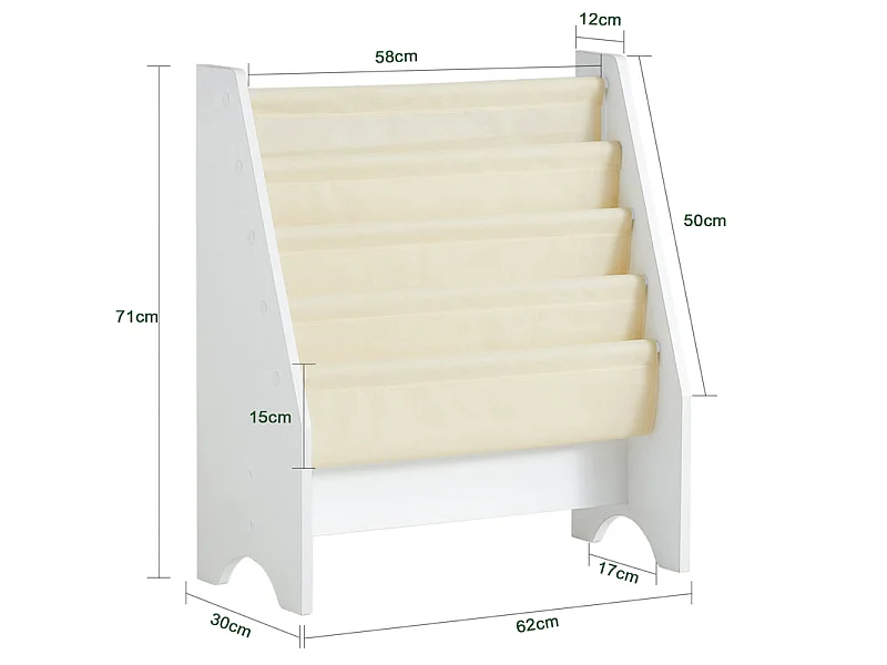 SoBuy Libreria,Portariviste a terra, scaffale per riviste, 4 scomparti,FRG225-W