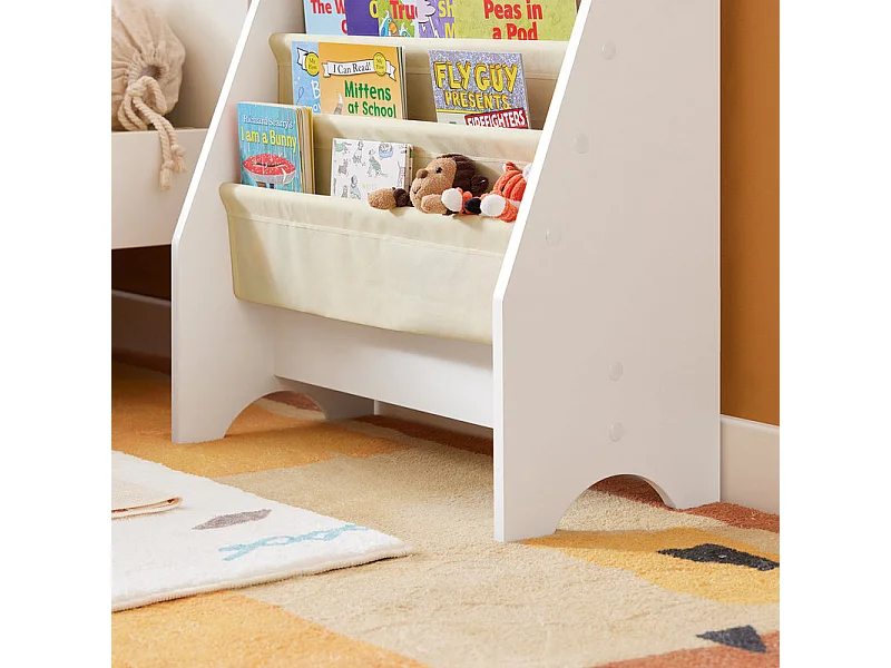 SoBuy Libreria,Portariviste a terra, scaffale per riviste, 4 scomparti,FRG225-W