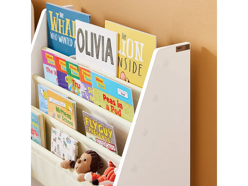 SoBuy Libreria,Portariviste a terra, scaffale per riviste, 4 scomparti,FRG225-W