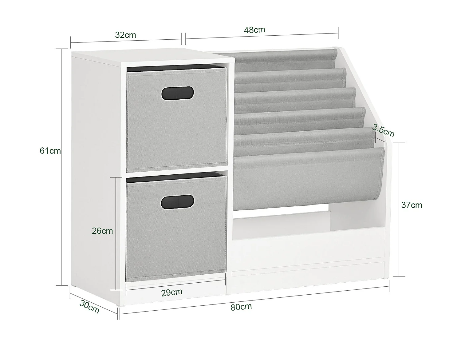 SoBuy armário de criança, armário de livros infantis, armário infantil KMB76-W