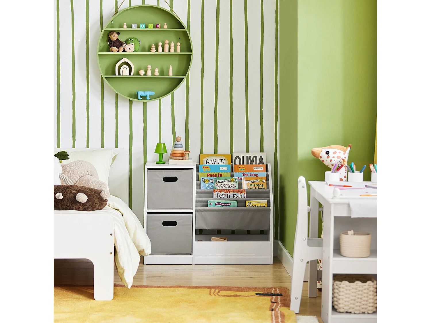 SoBuy armário de criança, armário de livros infantis, armário infantil KMB76-W