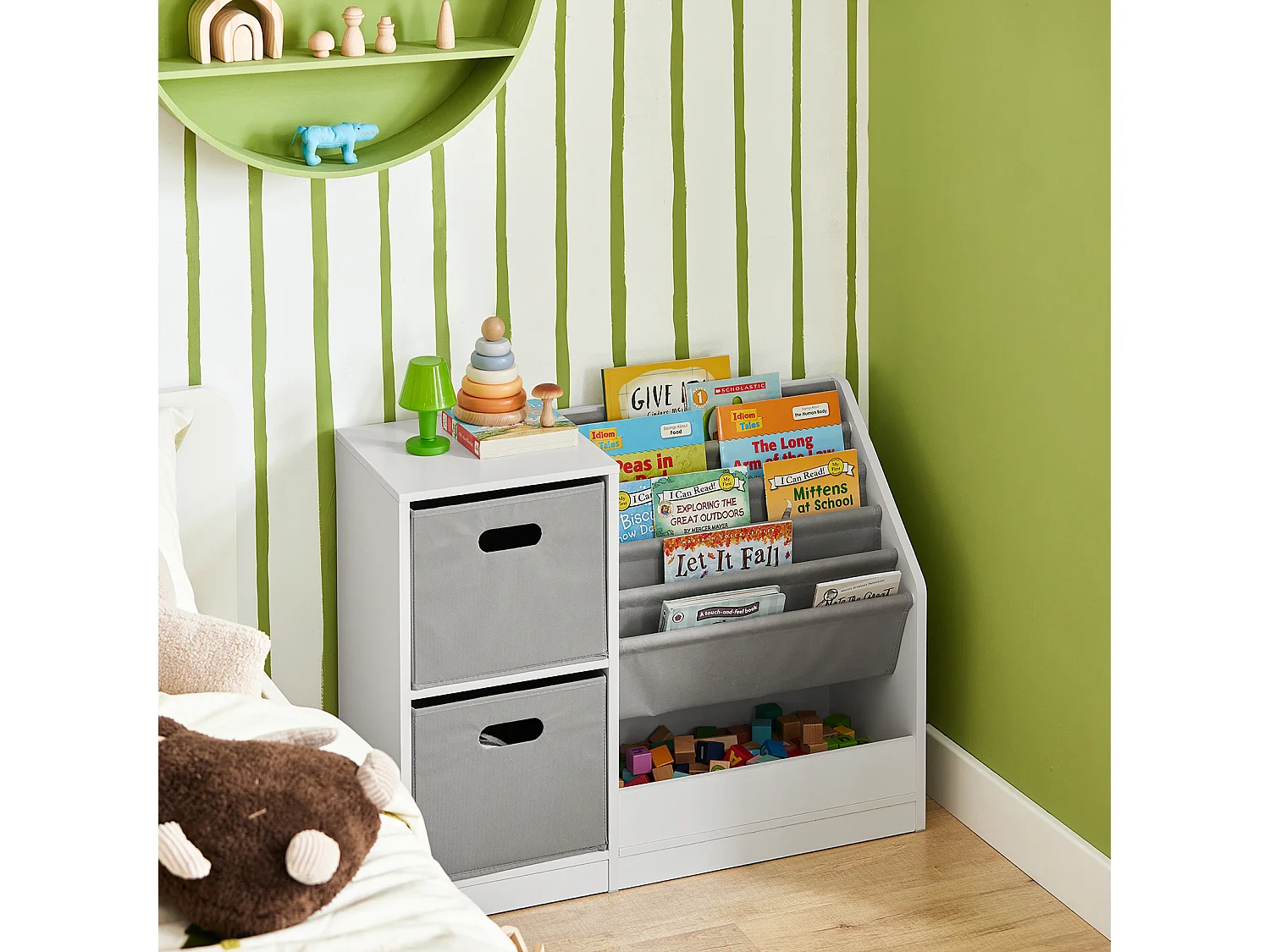 SoBuy armário de criança, armário de livros infantis, armário infantil KMB76-W