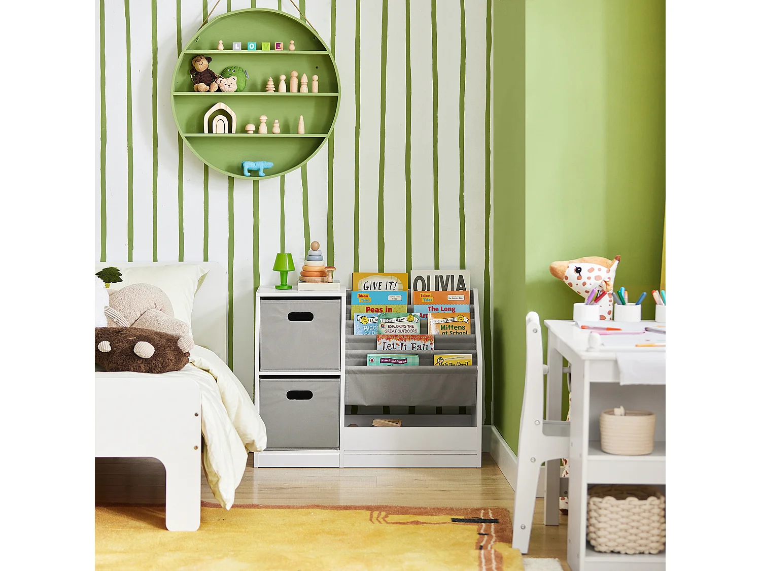 SoBuy armário de criança, armário de livros infantis, armário infantil KMB76-W