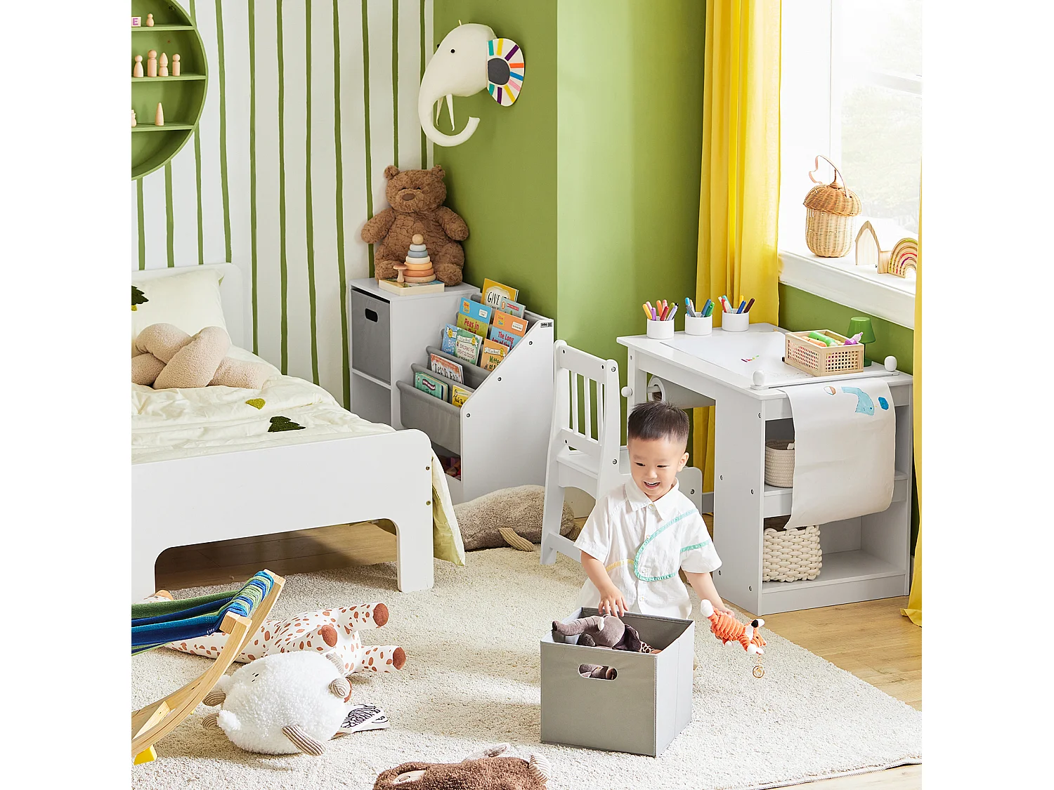 SoBuy armário de criança, armário de livros infantis, armário infantil KMB76-W