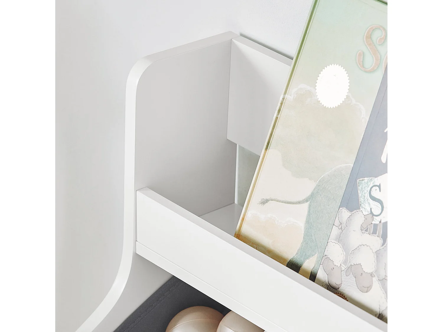 Étagère de Rangement pour Chambre d’Enfants avec 2 Paniers et 1 Compartiment à roulettes, KMB71-W