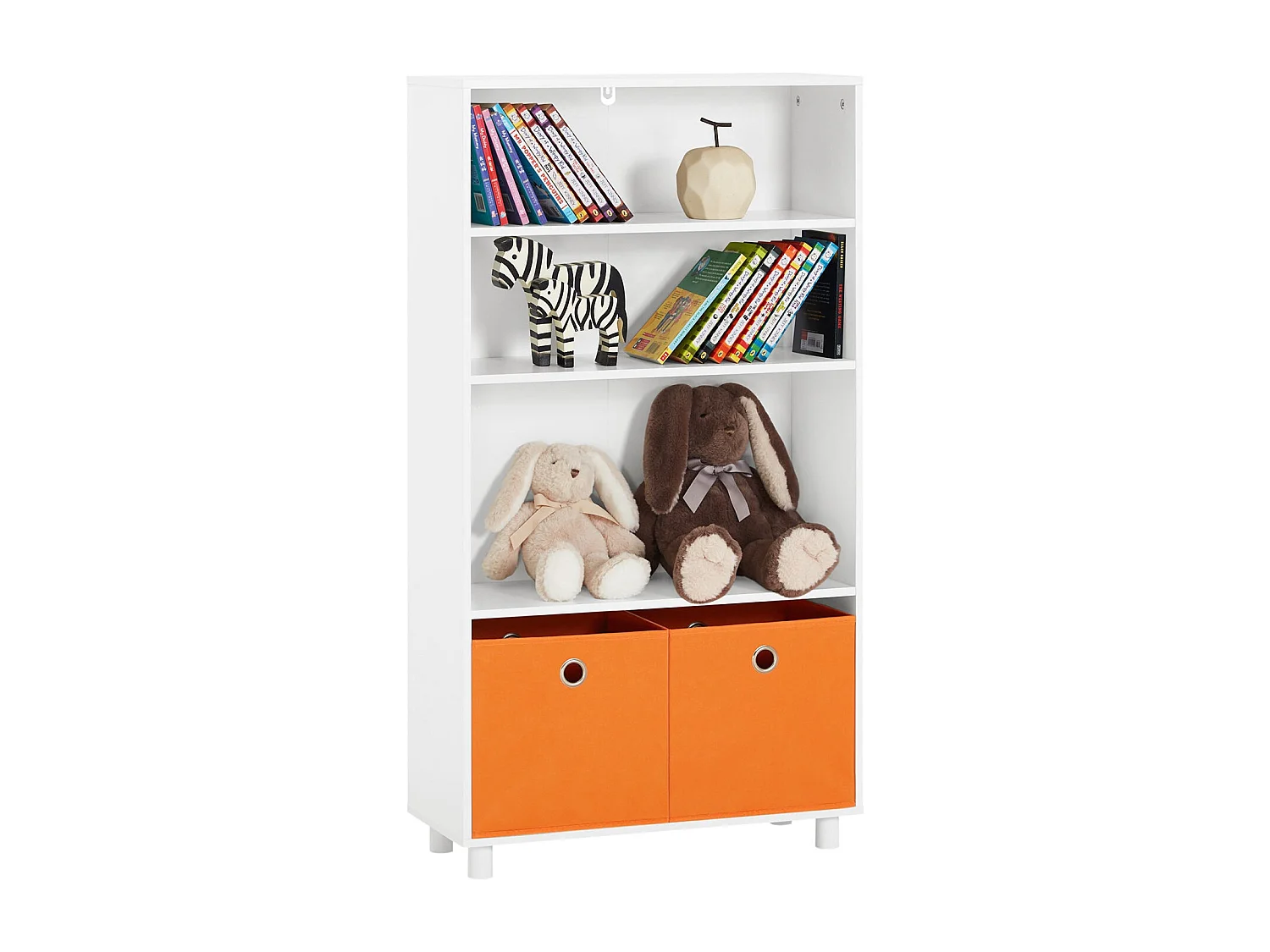 SoBuy KMB68-W Boekenrek voor Kinderen, Kinderboekenkast, Kinderrek, Kinderplank, Boekenplank, Speelgoedplank