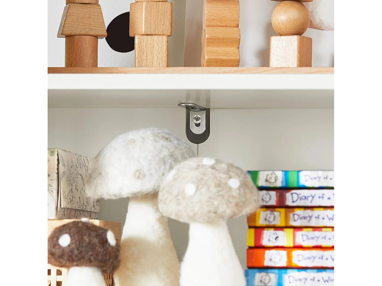 SoBuy KMB68-W Boekenrek voor Kinderen, Kinderboekenkast, Kinderrek, Kinderplank, Boekenplank, Speelgoedplank