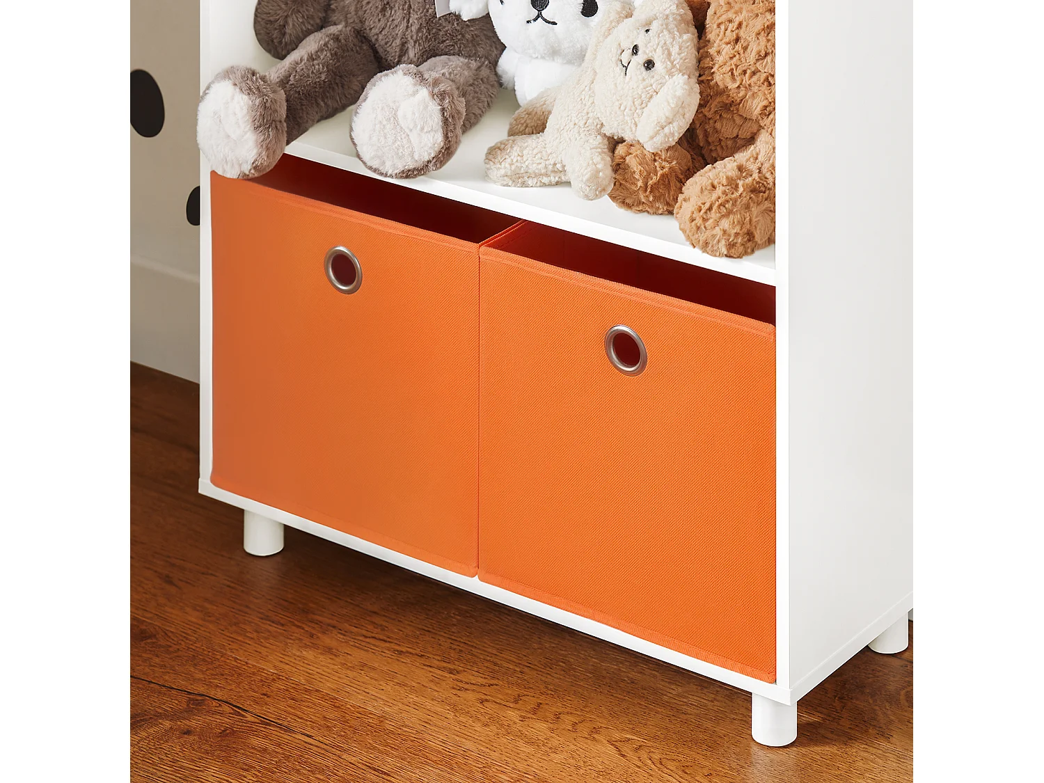 Bibliothèque pour Enfant Étagère Enfant Rangement 3 Étagères et 2 Boîtes, KMB68-W