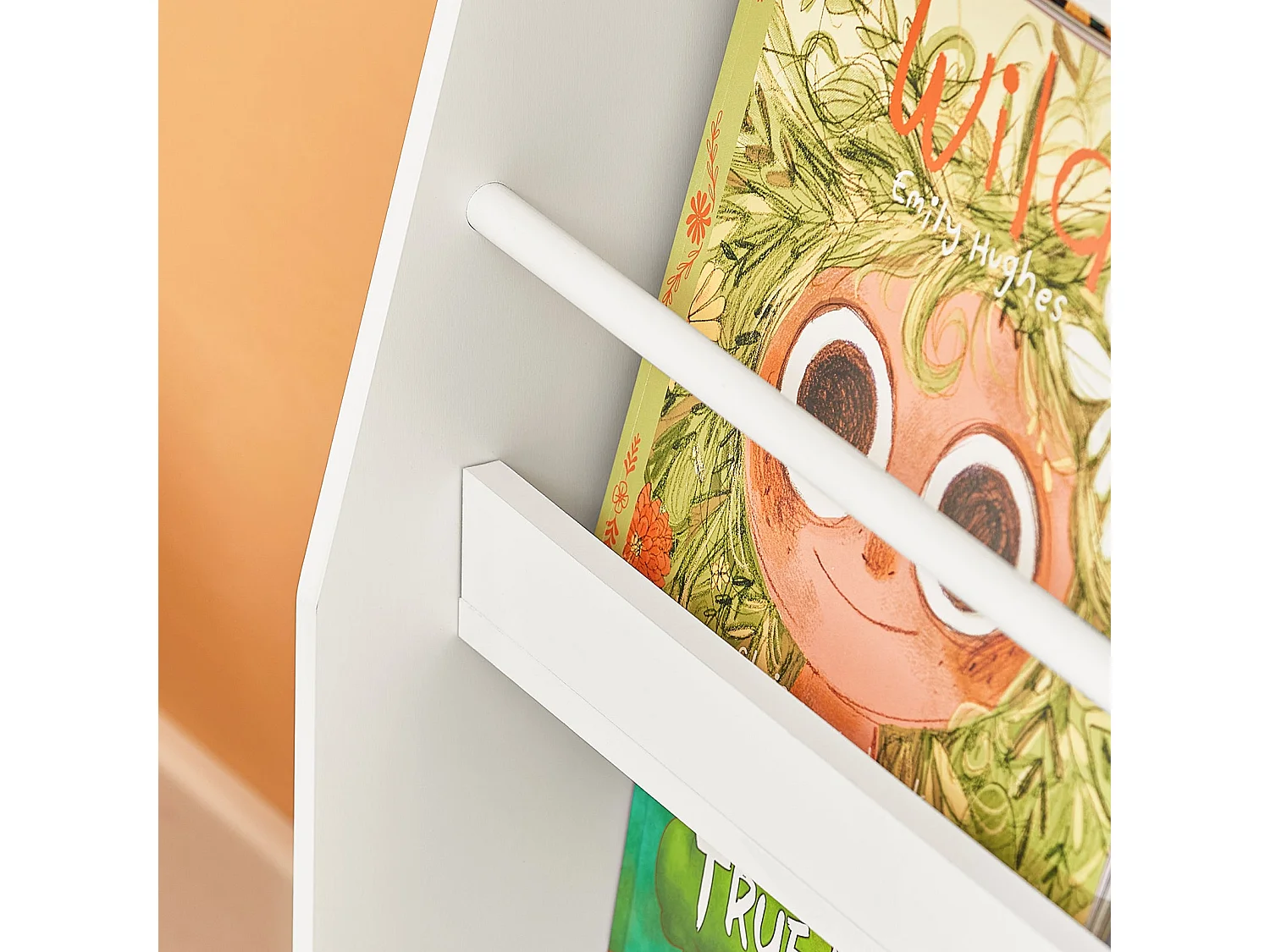 SoBuy KMB45-W Kinderplank, Boekenplank Opbergplank met 4 Planken voor Boeken en Decoratie