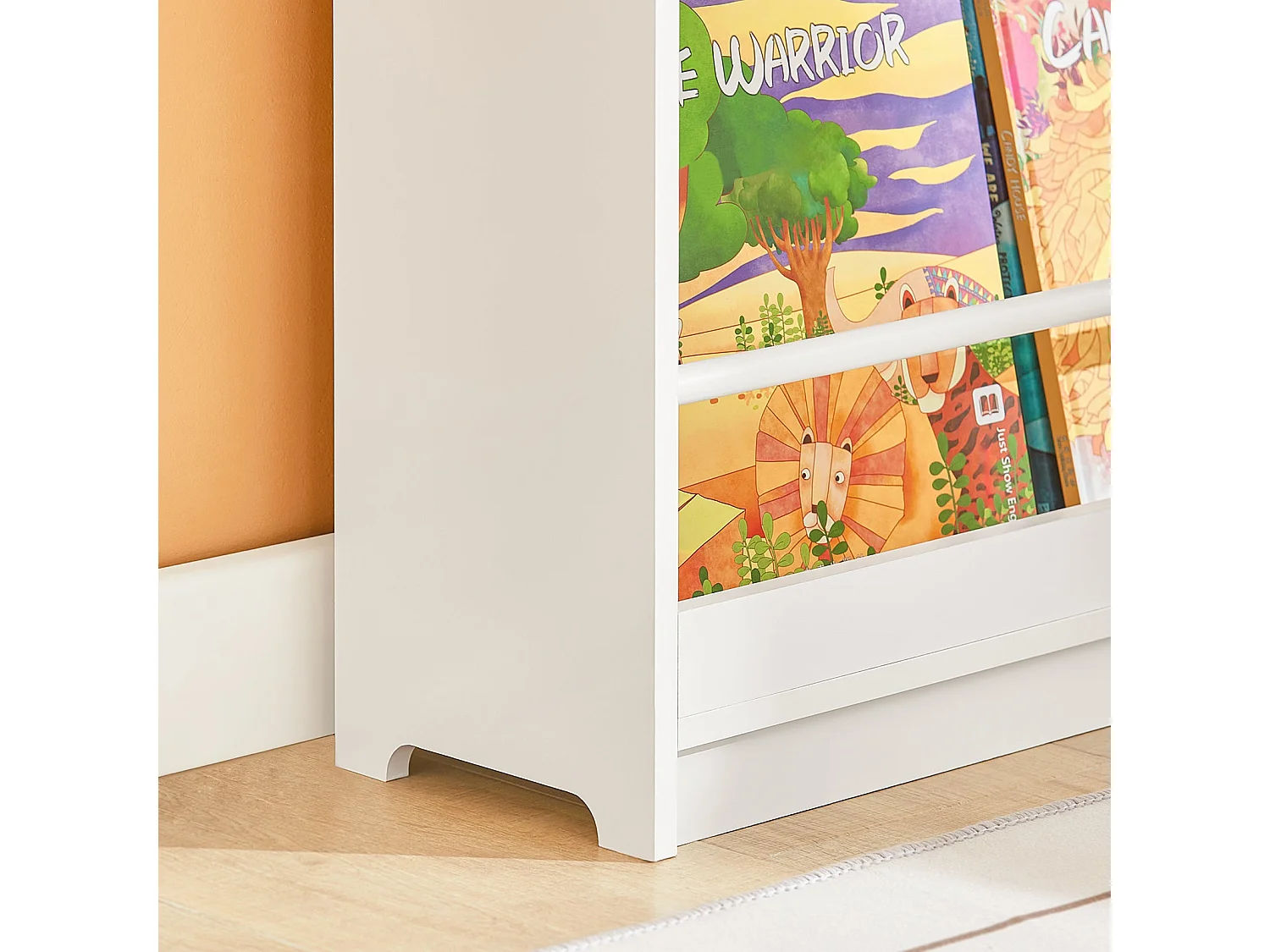 SoBuy KMB45-W Kinderplank, Boekenplank Opbergplank met 4 Planken voor Boeken en Decoratie